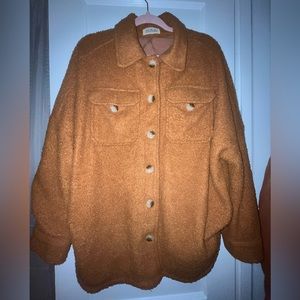 Listicle Cognac Brown Teddy Shacket size Large